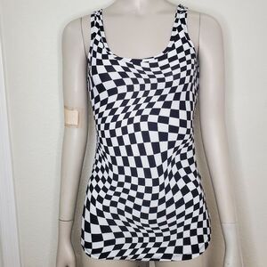 No Boundaries Checkered PatternTank Top